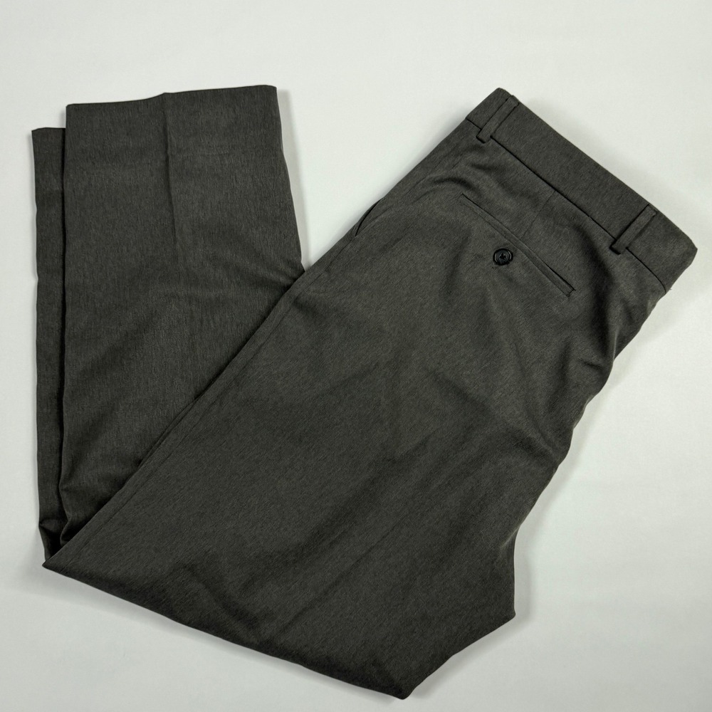 Ballin Comfort-EZE Mens Dress Pants Charcoal Gray Flat Front Trousers 38x30